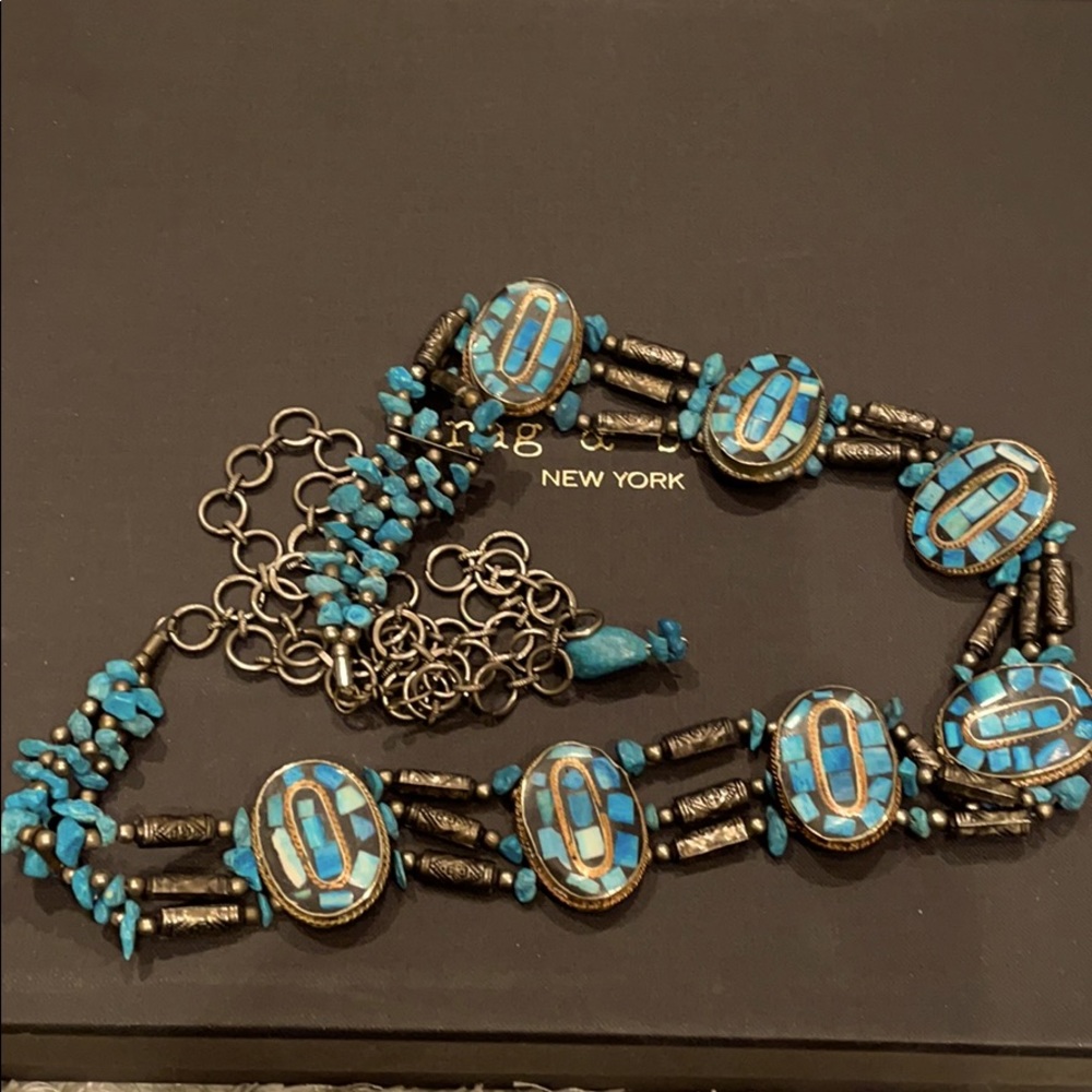 Turquoise metal belt